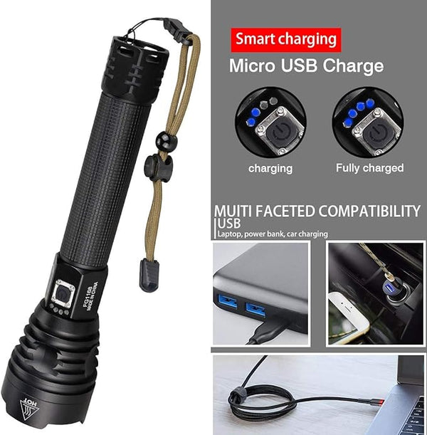 Super LED Rechargeable Laser Flashlight